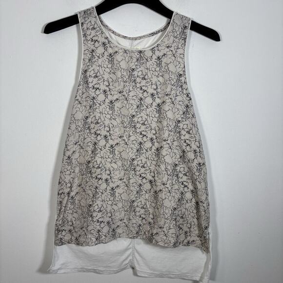 Rag & Bone Silk Tank Top Floral Printed Medium Pull On Tunic Boho Summer Dressy - Picture 1 of 7